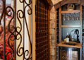 Custom stone wine cellar in a luxury home